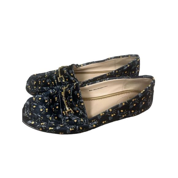 CAbi Carnaby loafer floral blue velvet Horsebit shoes #6005 sz 9.5 - Picture 5 of 7